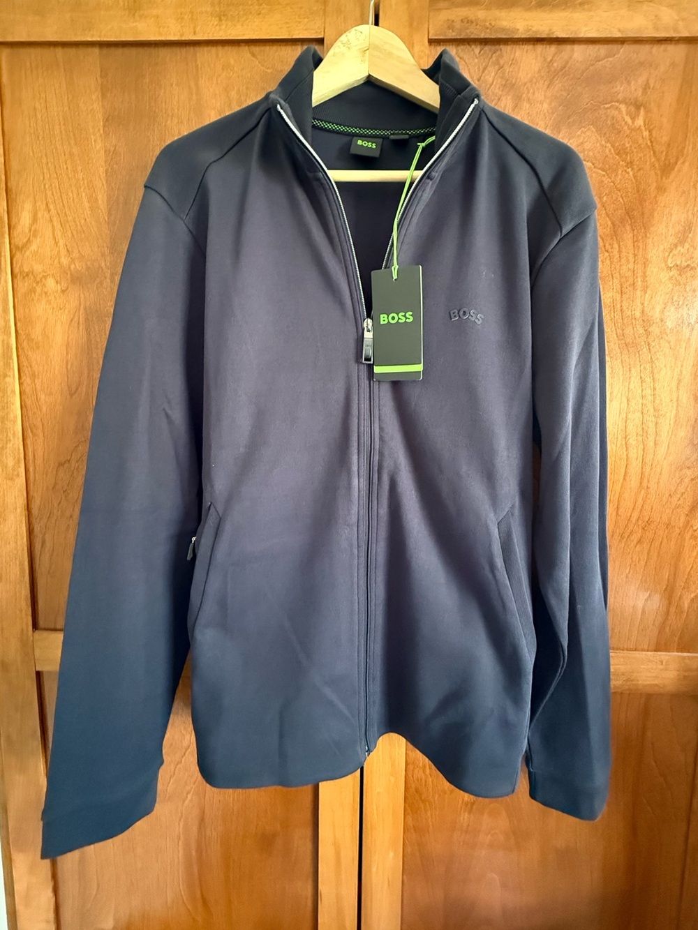BOSS Men's Dark Navy Lightweight Zip Jacket